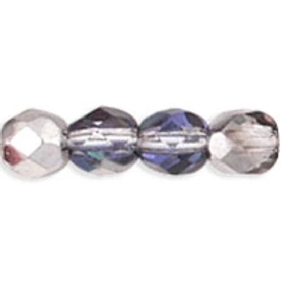 Cseh csiszolt gyöngy - 3mm - Crystal/Heliotrope - H29536