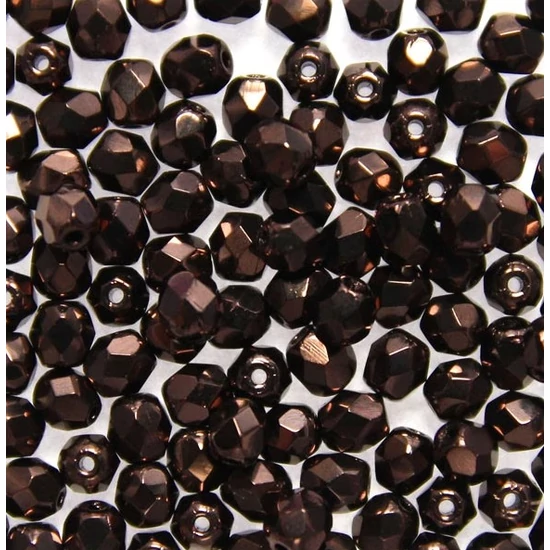 Cseh csiszolt gyöngy - 3mm - Jet Bronze - 14415 