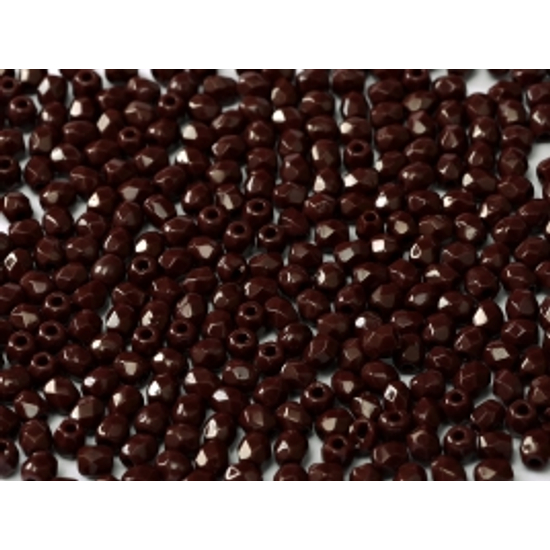 Cseh Csiszolt - 3mm - Opaque Cocoa Brown  - 13510