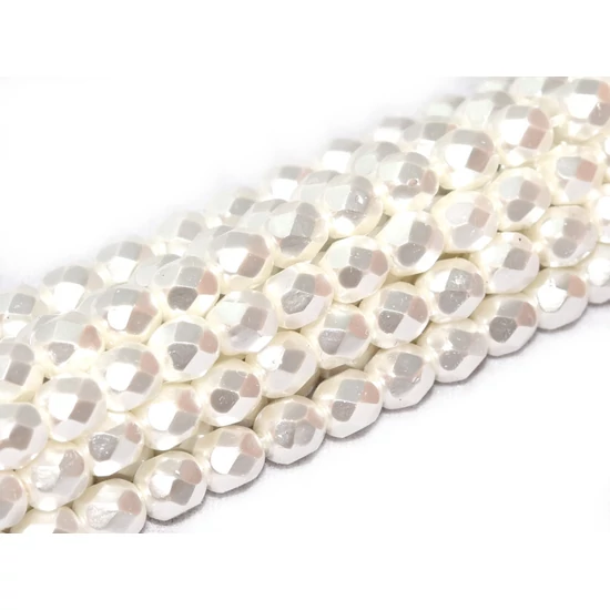 Cseh Csiszolt - 3mm - BRIGHT WHITE - 70400