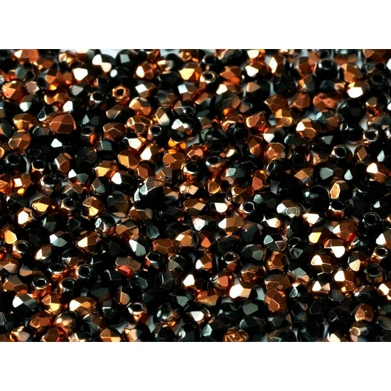 Cseh csiszolt üveggyöngy - 3mm - Jet Sunset - 23980/27100