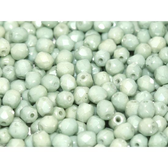 Cseh Csiszolt - 4mm - CHALK WHITE MINT LUSTER - 14457