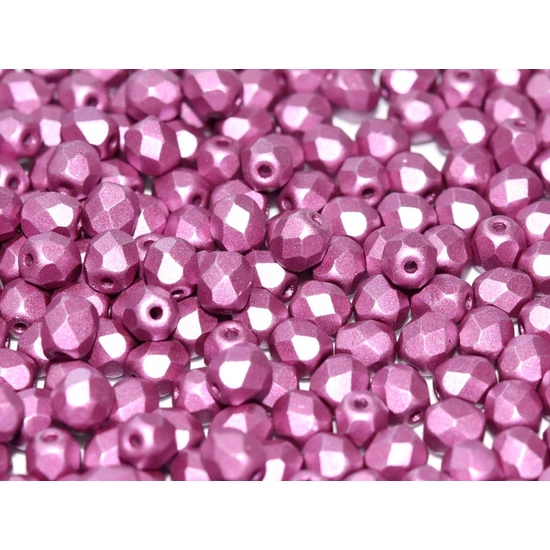 Cseh csiszolt üveggyöngy - 4mm - Alabaster Metallic Lilac - 29428