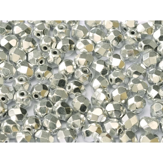 Cseh Csiszolt Gyöngy - 4 mm - SILVER - 23980/27000