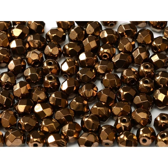 Cseh Csiszolt gyöngy - 4mm - JET BRONZE - 14415