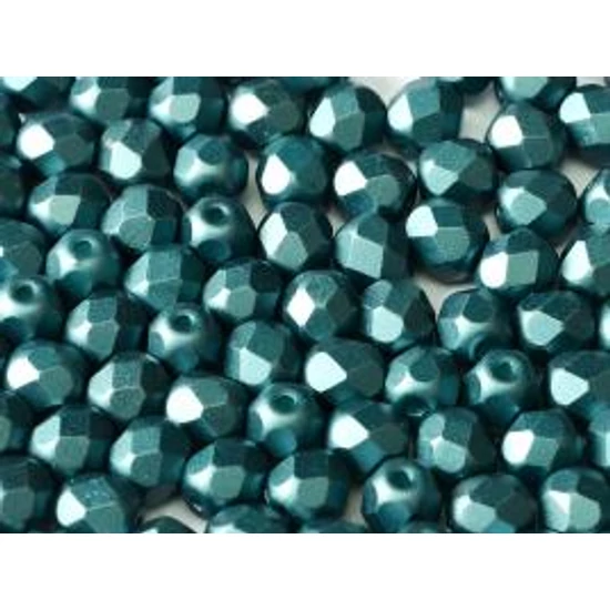 Cseh csiszolt üveggyöngy - 4mm - Alabaster Pastel Petrol - 25033