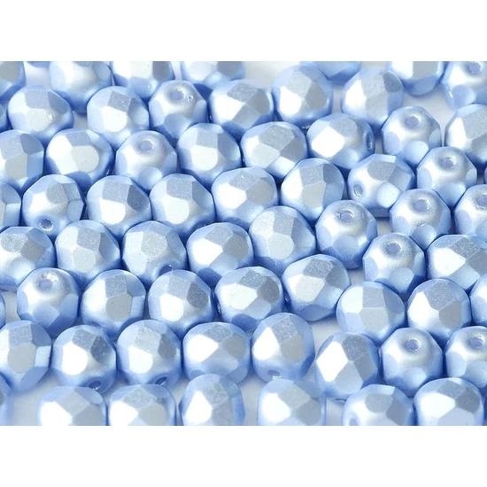Cseh csiszolt üveggyöngy - 4mm - Alabaster Pastel Lt.Sapphire - 25014