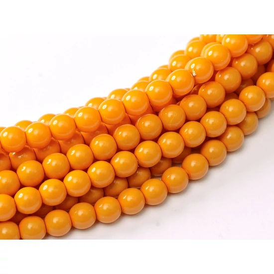 Cseh Préselt Gyöngy - 4 mm - PUMPKIN - 48874