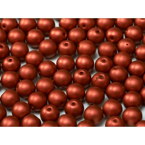 Cseh Préselt Gyöngy - 4 mm - Lava Red - 01890