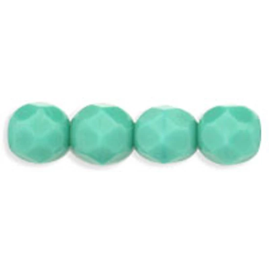 Csiszolt gyöngy - 6mm - Opaque Turquoise - 63130