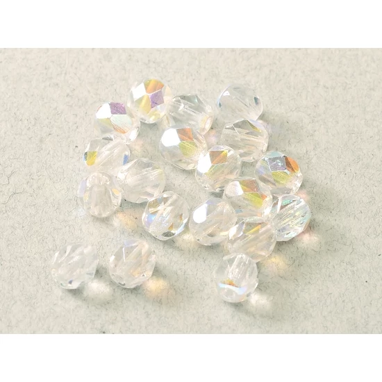 Cseh Csiszolt - 6mm - CRYSTAL AB - 28701
