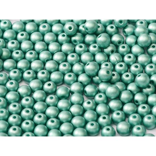 Cseh Préselt Gyöngy - 6 mm - ALABASTER METALLIC EMERALD - 29455