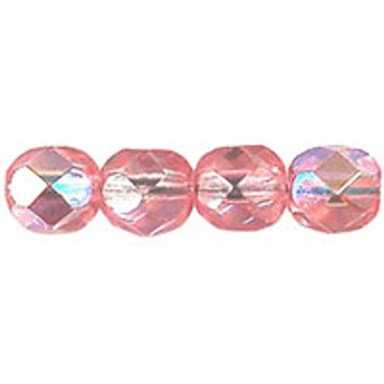 Cseh Csiszolt Gyöngy - 6 mm - Coated - Milky Pink AB - K1704