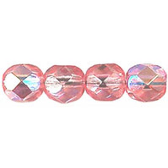 Cseh Csiszolt Gyöngy - 6 mm - Coated - Milky Pink AB - K1704