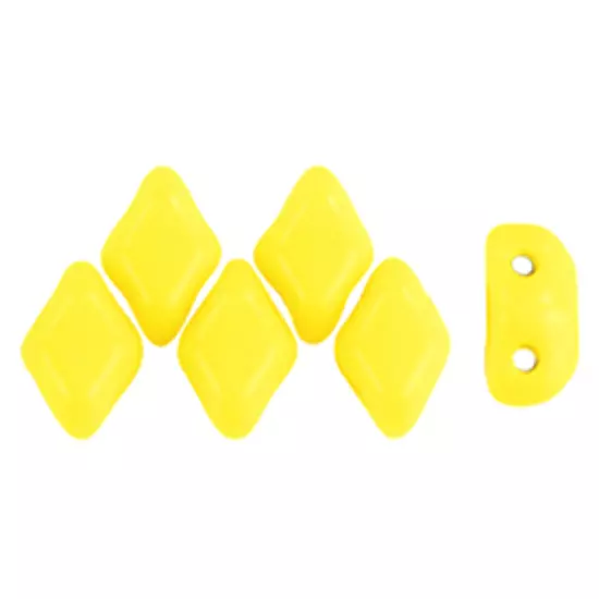 Mini Gemduo - Cseh Préselt Üveggyöngy - Opaque Yellow - 83120