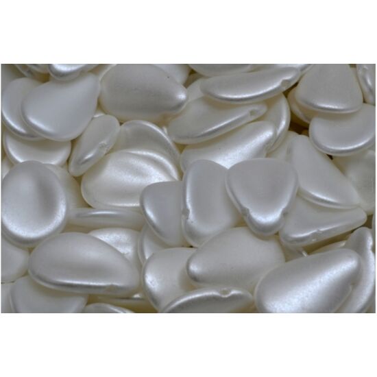 Préselt virágszirom gyöngy - 11x16mm - Alabaster Pastel White  - 25001