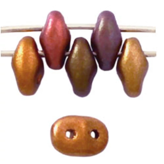 SuperDuo - 2,5x5mm - Matte - Metallic Gold Copper Iris - 01620CR
