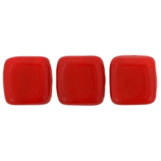 Tile gyöngy - 6x6mm - Opaque Red - 93200