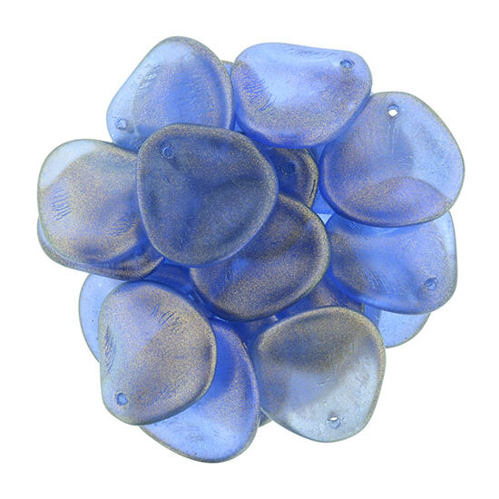 14x13mm Ultramarin kék színű, Petal gyöngy 
