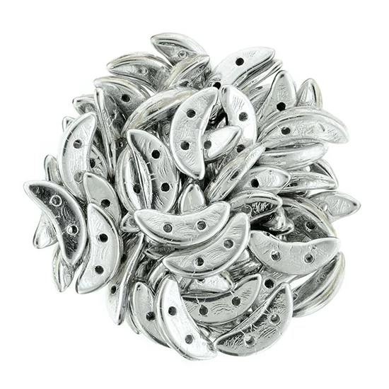 Félhold gyöngy - 10x4mm - Silver - S00030