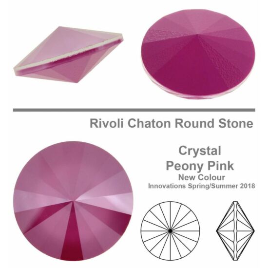 Swarovski Rivoli - 12mm -Crystal Peony Pink-S