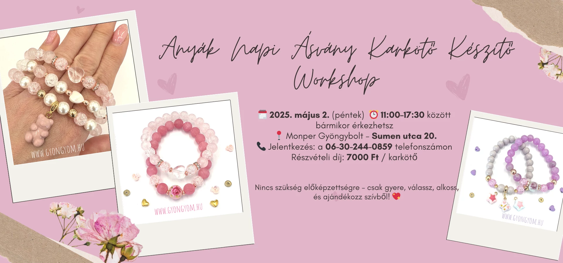 Anyák Napi Ásvány Karkötő Készítő Workshop